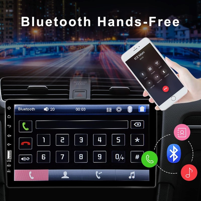 CAMECHO Single Din Car Stereo with Bluetooth, 9 Inch HD Touch Screen, Backup Camera, and External Microphone - Image 4