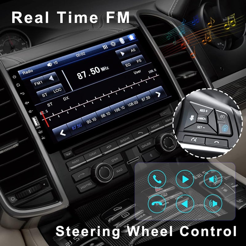 CAMECHO Single Din Car Stereo with Bluetooth, 9 Inch HD Touch Screen, Backup Camera, and External Microphone - Image 5