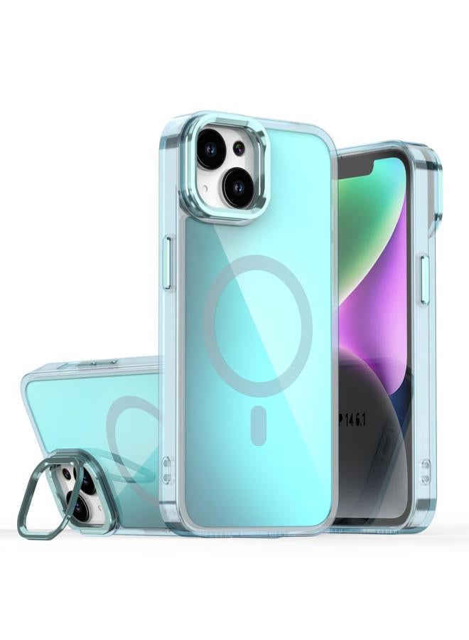 S-TOP Case For iPhone 15 Plating Gradient Discolor MagSafe Phone Case with Holder - Image 1