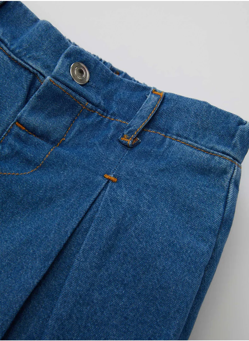 DeFacto Elastic Waist Jean Skirt With Shorts