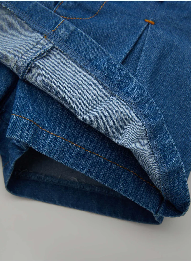 DeFacto Elastic Waist Jean Skirt With Shorts