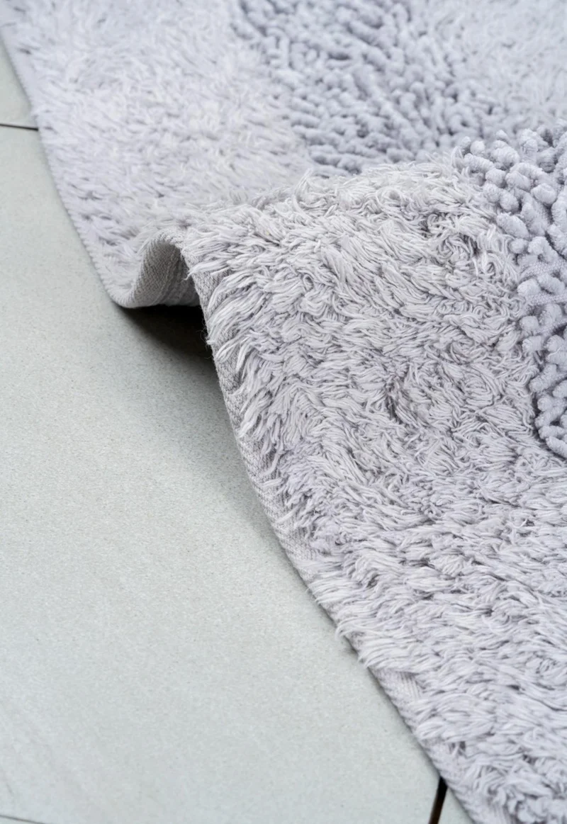 بلونيتي Salmon Natural Cotton 2-Piece Bathroom Mat Set 60X100+50X60 cm - Grey