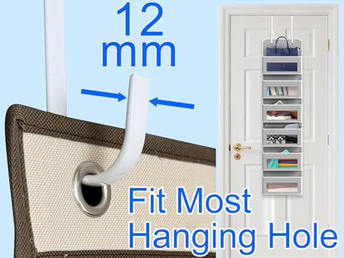 Mars-Rock Over The Door Metal Hooks with Plastic Coating 7.5" Fit 0.5" to 1 3/4" Door 4 Pcs Heavy Duty Single Towel Robe Rack Wreath Bathroom Shower Hanger Shoe Organizer Ironing Board Long White - Image 4