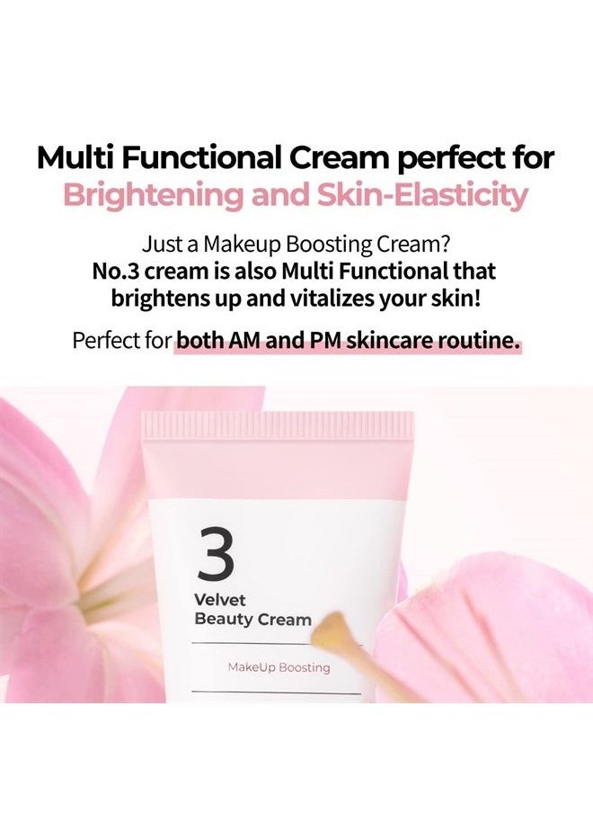 numbuzin - No.3 Velvet Beauty Cream | Facial Makeup Primer, Textured Skin, Poreless Smooth Powdery Finish, Niacinamide, | Korean Skin Care, 2.02 fl oz - Image 1