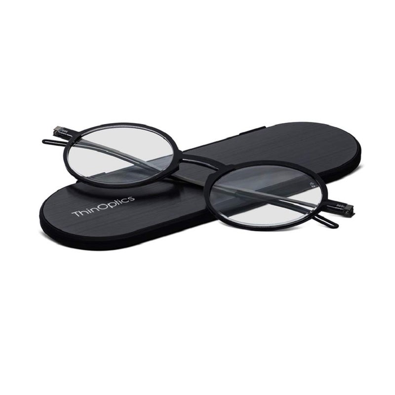 ThinOptics Unisex Adult Glasses Reading Regular Case Round Black 100 US - Image 3