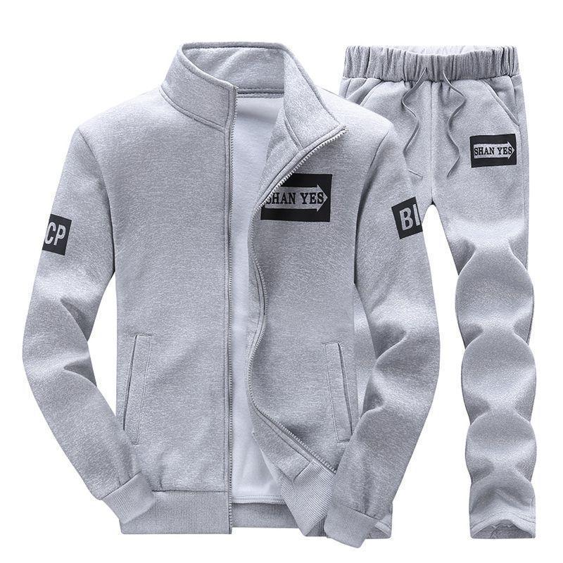 بدلة رياضية بأكمام طويلة للرجال معطف مقاس كبير بنطلون كاجوال سويت شيرت شتوي ملابس رياضية للرجال - Image 1
