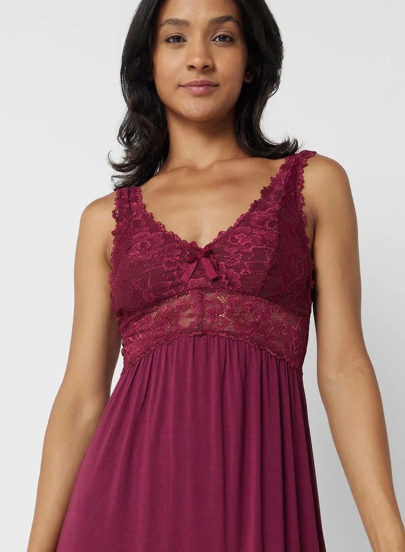 hunkemoller Lace Detail Pyjama Top