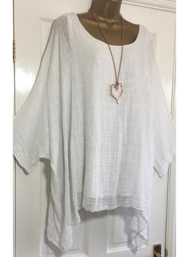 VUELO 2018 European And American Women's T-shirt Medium Long Sleeve Top Loose Batwing Shirt 0449 - Image 1