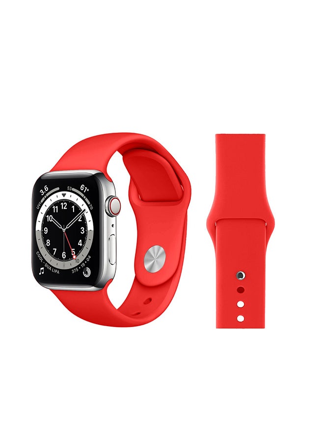 Perfii Replacement Band For Apple Watch Series 6/SE/5/4/3/2/1 Red