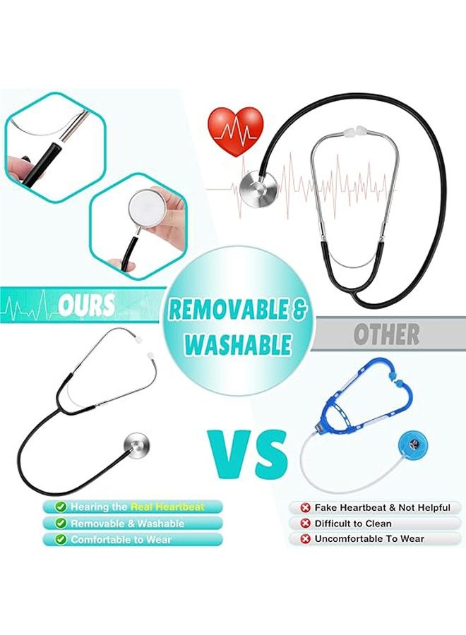 MAOGEDA Complete Kids' Doctor Pretend Play Costume Set: Scrubs, White Lab Coat, Real Stethoscope - Suitable for Ages 3-12, Great for Role - Playing and Parties, 7 Pieces - Green - Image 2