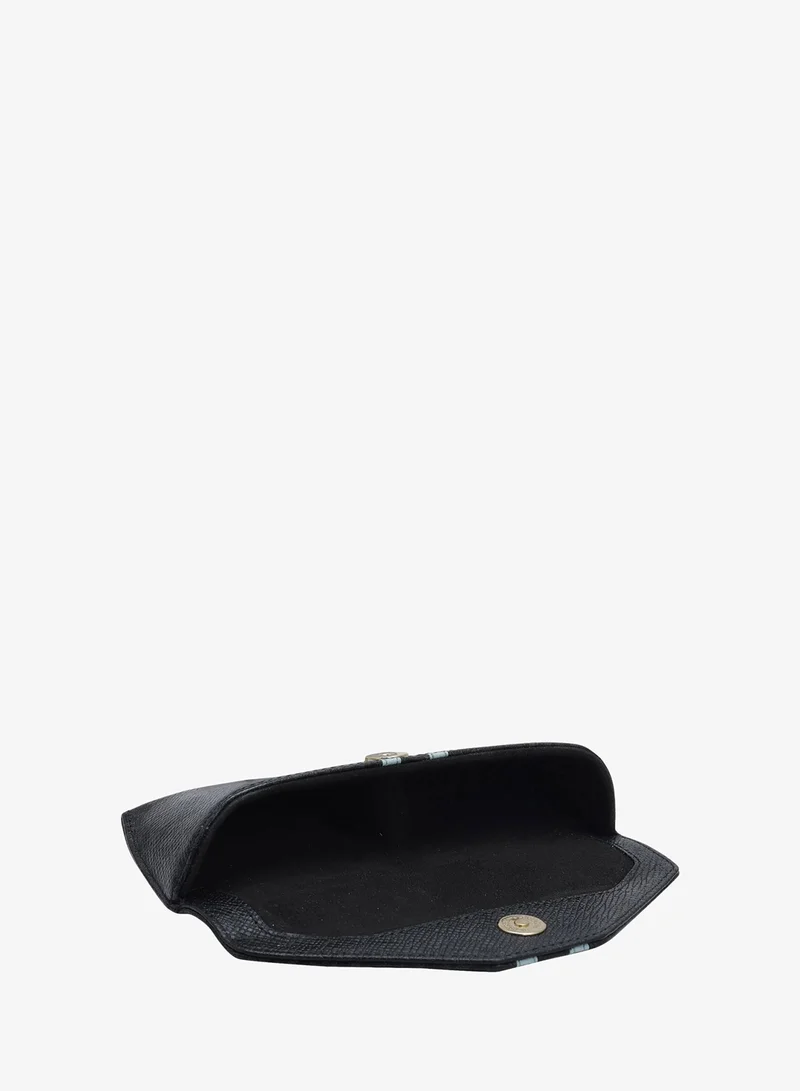 Da Milano Monogram Franzy Leather Spectacle Case - Black