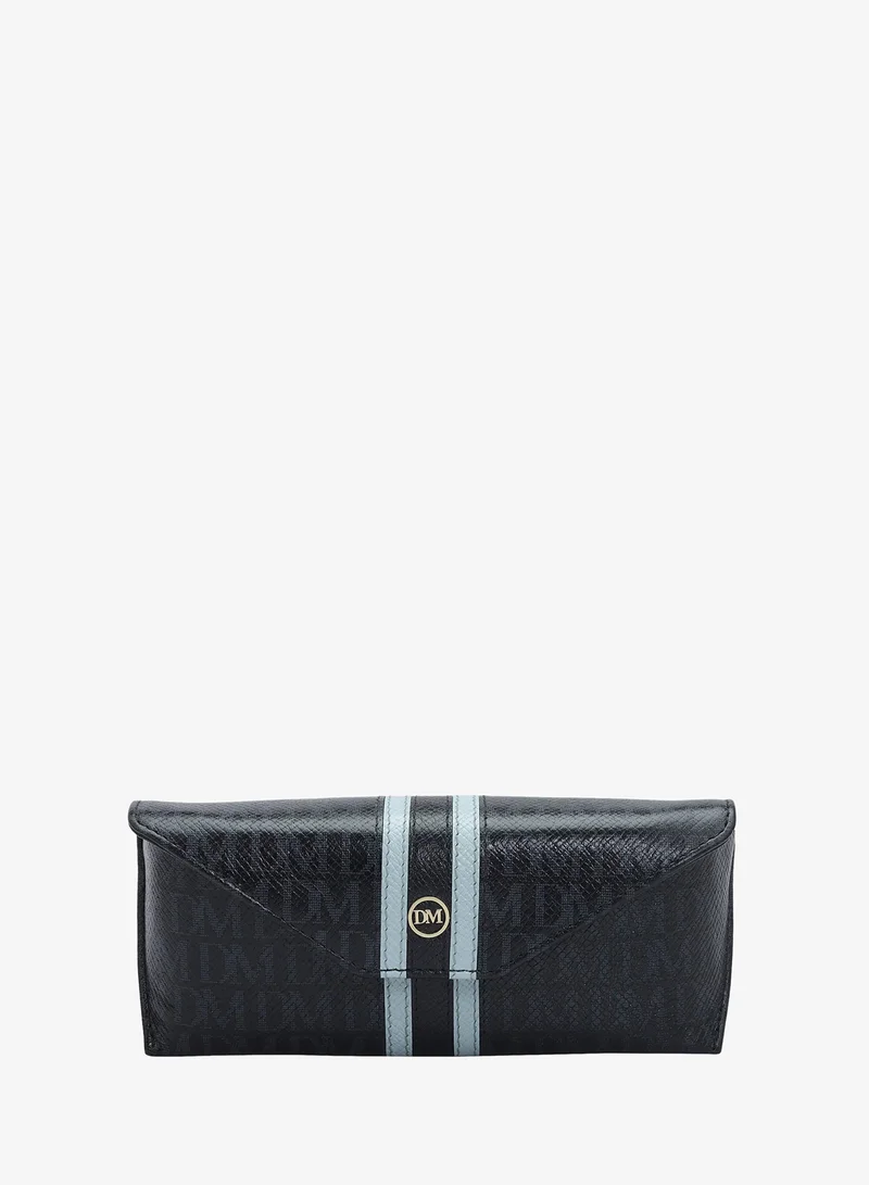 Da Milano Monogram Franzy Leather Spectacle Case - Black