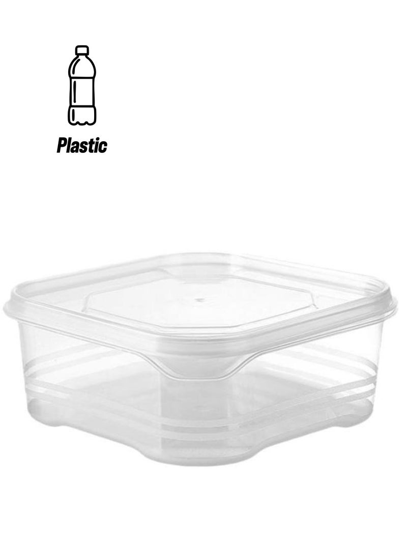 Kitchen Storage Boxes Square Shape Clear Airtight Container for Salad, Fruit, Lunch Boxes, Freezer Storage to Keep Food Fresh, Meat Freezer Organizer for Kitchen Size: 12cm - Image 1