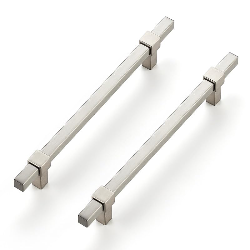 Ravinte Decor 10 Pack Brushed Nickel Cabinet Handles 614 Hole Center Cabinet Pulls Drawer Pulls Cabinet Hardware Kitchen Handles for Cabinets - Image 1