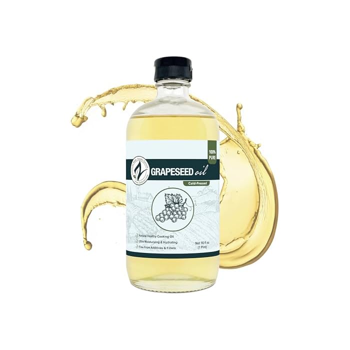 Zatural Grape Seed Oil-Cold Pressed, Virgin, Undiluted, 100% Pure Grape Seed Oil (16oz GLASS)