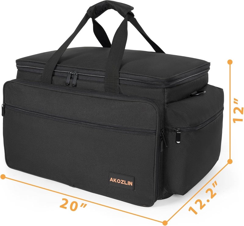 AKOZLIN Cable File Bag DJ Gig Bag Cord Organizer Case with Detachable Dividers for Laptop,DJ Gear, Sound Instrument Accessories 20in Orange - Image 3