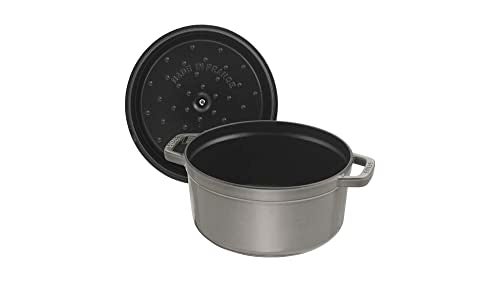 Staub Cast Iron 13.25-qt Round Cocotte - Graphite Grey, Made in France - Image 4