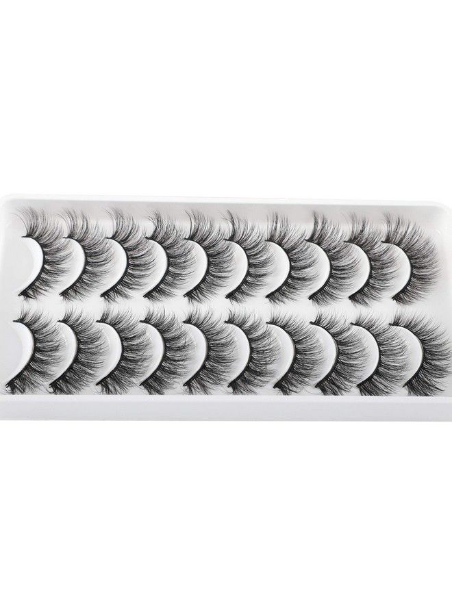 JIMIRE 10 Pairs Fake Eyelashes Fluffy Natural False Lashes CatEye Lashes Pack - Image 5