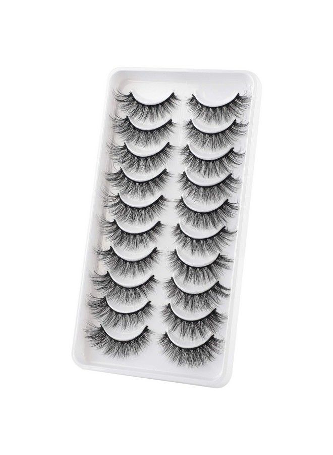 JIMIRE 10 Pairs Fake Eyelashes Fluffy Natural False Lashes CatEye Lashes Pack - Image 3