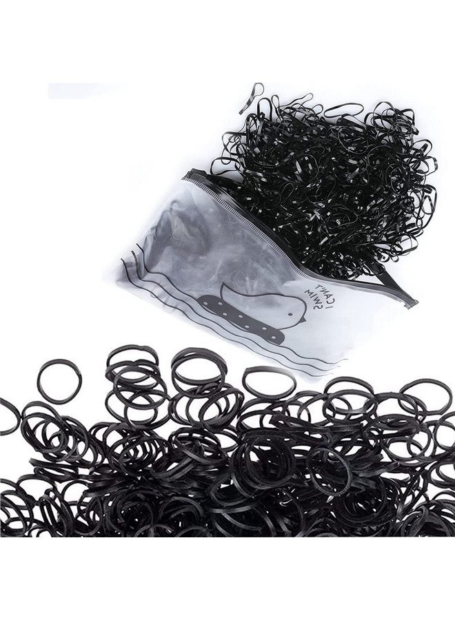 INNPOLE Mini Elastic Bands - 800pcs Soft Premium Small Black Rubber Bands for Kids Hair, Braids, Wedding Hairstyles (A) - Image 1