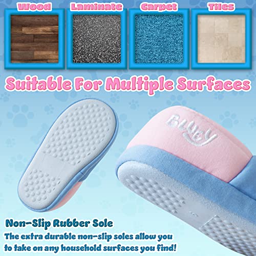 Bluey Girls Slippers, 3D Non-Slip Cushioned Sole Indoor Shoes - Gift For Kids, (Blue/Pink, 10.5) - Image 5