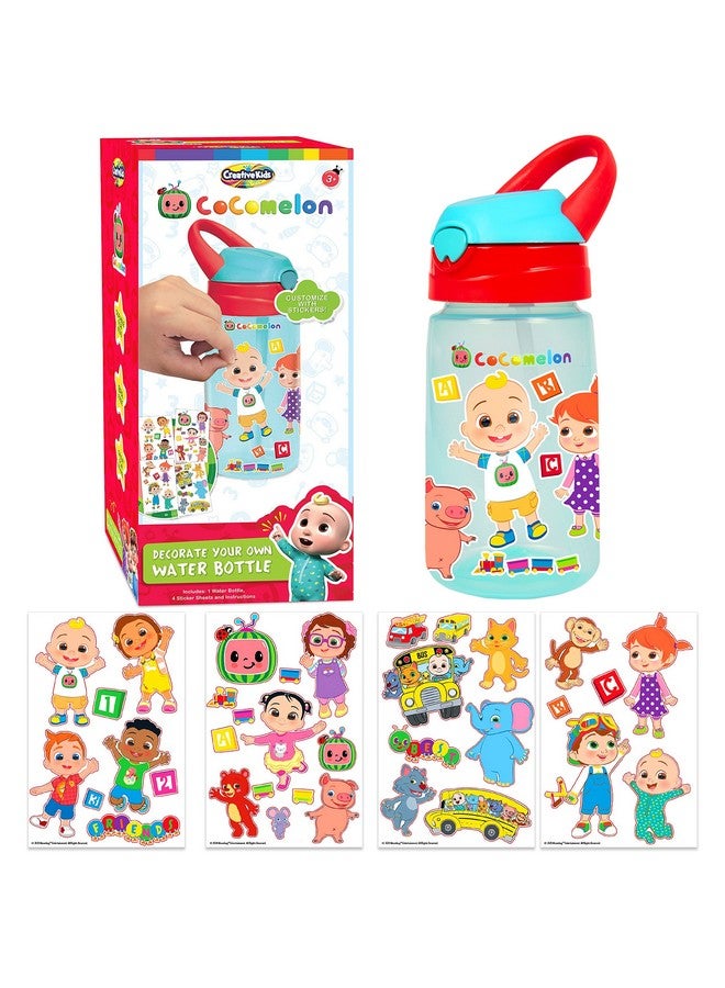 Creative Kids Creative Kids Cocomelon Decorate Your Own Water Bottle BPA Free with 4 Sheets of Stickers - Leak-Proof, Pop-Up Spout Cover - Easy to Grip School or Travel Bottle Gift for Boys & Girls Age 3+ - Image 1