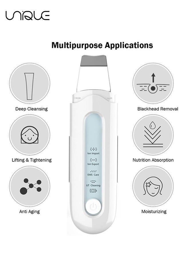 يونيك جهاز تنظيف الجلد بالموجات فوق الصوتية - منظف المسام ملعقة لبشرة الوجه مزيل الرؤوس السوداء أداة شد الجمال للوجه - مع 4 أوضاع أداة العناية بالتنظيف العميق للوجه مع حالتين من السيليكون - Image 5
