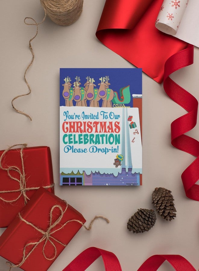 ستون هاوس كوليكشن مجموعة ستون هاوس | دعوات عيد الميلاد | 25 دعوة لحفلات الأعياد مع أظرف | دعوات استقبال الضيوف | صنع في الولايات المتحدة الأمريكية (عيد الميلاد) - Image 3
