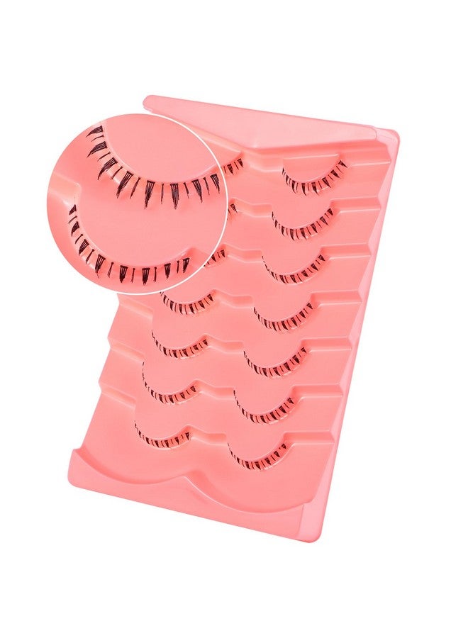 Outopen 7 Pairs Bottom Lashes Clear Band Wispy Natural Look Lashes Japanese Manga Style Spiky Anime Lower Lashes Dramatic Diy Cosplay Bottom Eyelashes Reusable (A01) - Image 4