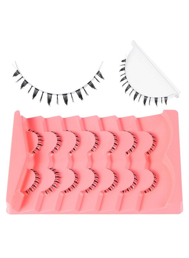Outopen 7 Pairs Bottom Lashes Clear Band Wispy Natural Look Lashes Japanese Manga Style Spiky Anime Lower Lashes Dramatic Diy Cosplay Bottom Eyelashes Reusable (A01) - Image 3