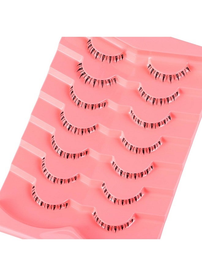 Outopen 7 Pairs Bottom Lashes Clear Band Wispy Natural Look Lashes Japanese Manga Style Spiky Anime Lower Lashes Dramatic Diy Cosplay Bottom Eyelashes Reusable (A01) - Image 5