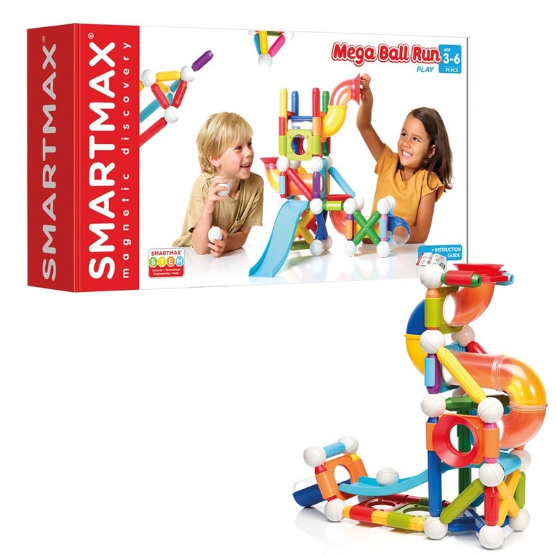 SmartMax Mega Ball Run STEM Magnetic Discovery Building and Ball Run Set Featuring Safe ExtraStrong Oversized Building Pieces for Ages 3 - Image 2