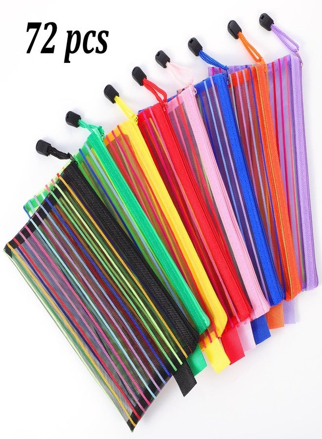 Lemecima 72 Pack Zipper Mesh Pouch Pencil Pouches Cases Multipurpose Storage Bag Travel Bags for Office Classroom Supplies Toiletries Cosmetic Puzzles Storage - Image 3