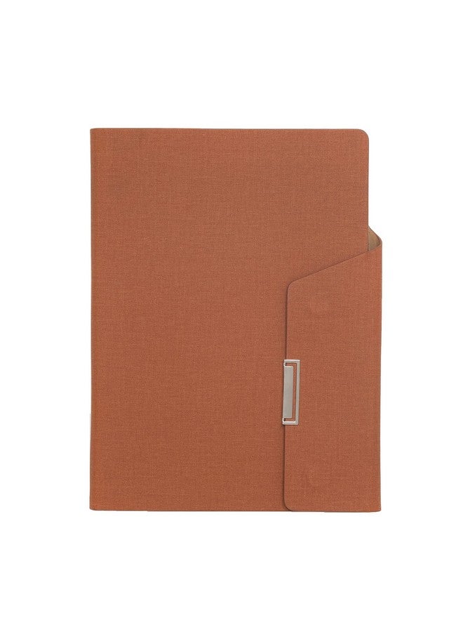 REGAL Signature A-5 PU Leather Business Notebook Diary Journal, Magnetic Flap Closure with sleek metal accessory,192 pages, 80 gsm (Sienna Brown) - Image 1