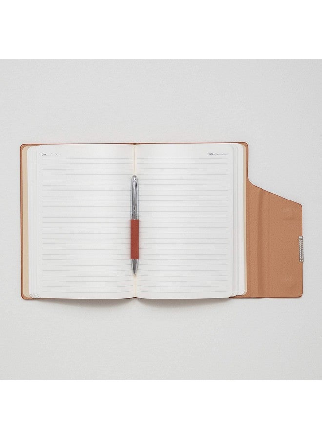 REGAL Signature A-5 PU Leather Business Notebook Diary Journal, Magnetic Flap Closure with sleek metal accessory,192 pages, 80 gsm (Sienna Brown) - Image 5