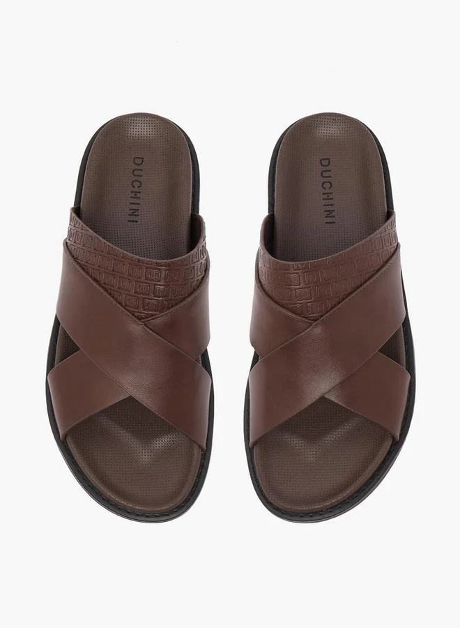 Duchini Men Cross Strap Comfort Sandals