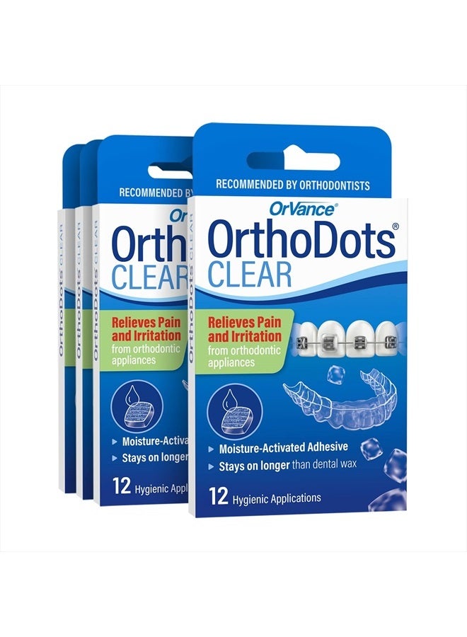 Orvance OrthoDots CLEAR – Moisture Activated Braces Wax Alternative for Pain Caused by Braces, Clear Aligner Trays, and Other Orthodontic Appliances. OrthoDots Stick Better and Stay on Longer than Dental Wax.  - Image 1