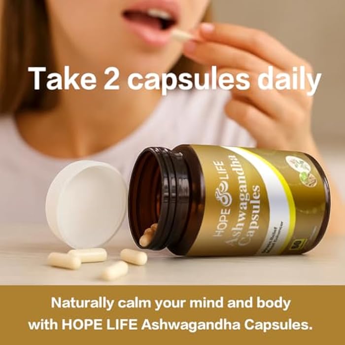 Herbal Mood & Sleep Support - Contains Ashwagandha, Spearmint Ext, GABA, Casein Protein Peptide, L-Theanine, Ginger Oil, Black Pepper Extract - Non-GMO, Soy-Free & Gluten-Free, 60 Capsules - Image 3