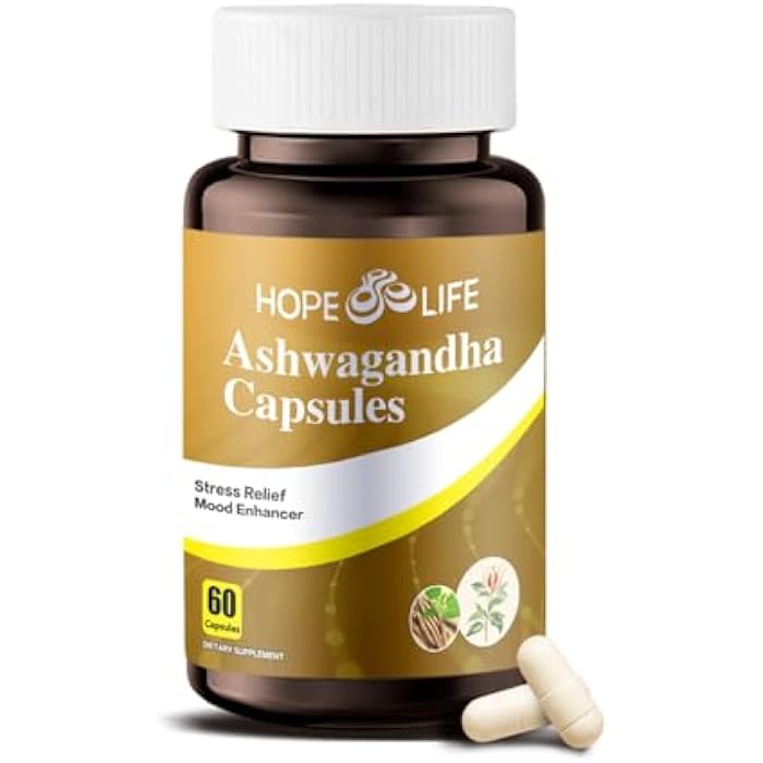 Herbal Mood & Sleep Support - Contains Ashwagandha, Spearmint Ext, GABA, Casein Protein Peptide, L-Theanine, Ginger Oil, Black Pepper Extract - Non-GMO, Soy-Free & Gluten-Free, 60 Capsules - Image 1