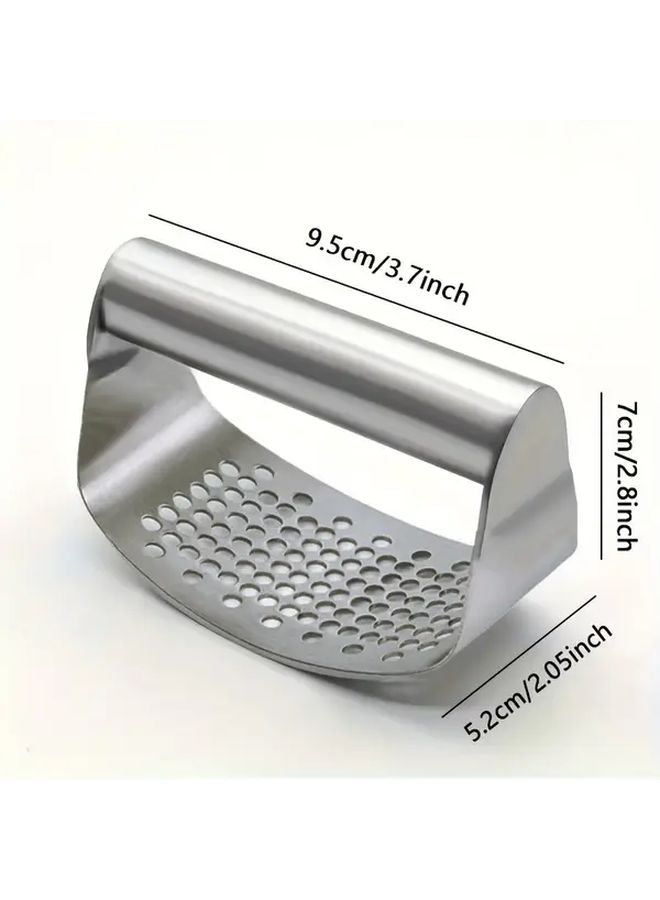 Stainless Steel Garlic Crusher And Slicer Set Dishwasher Safe Easy Clean Kitchen Gadget - Image 2