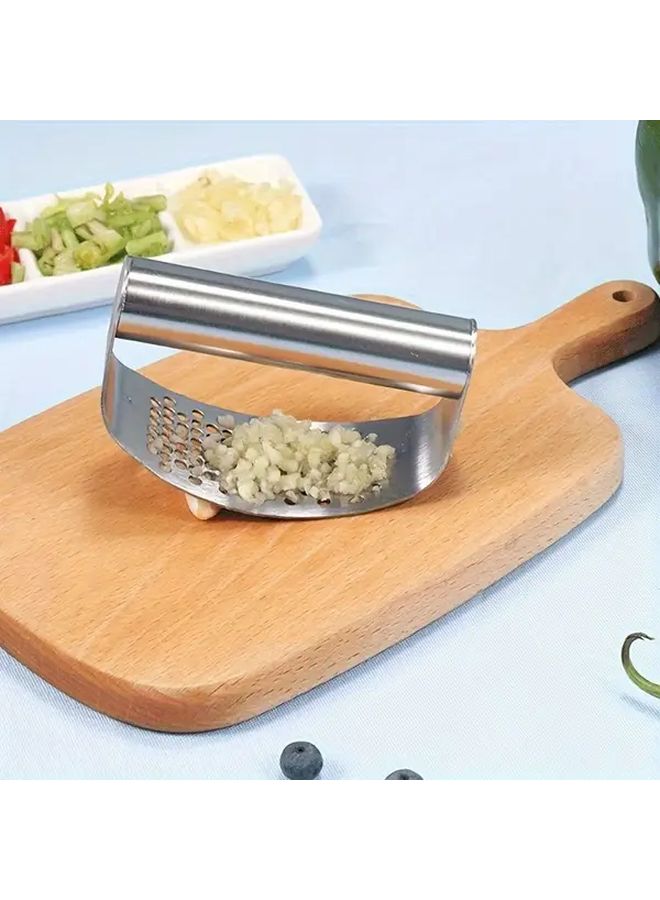 Stainless Steel Garlic Crusher And Slicer Set Dishwasher Safe Easy Clean Kitchen Gadget - Image 3