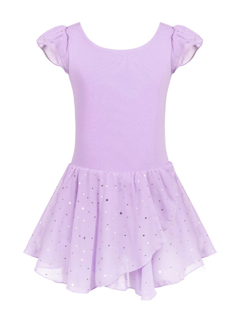 Arshiner Girls Ruffle Sleeve Ballet Dance Dress Crisscross Back Tutu Skirted Leotard - Image 2