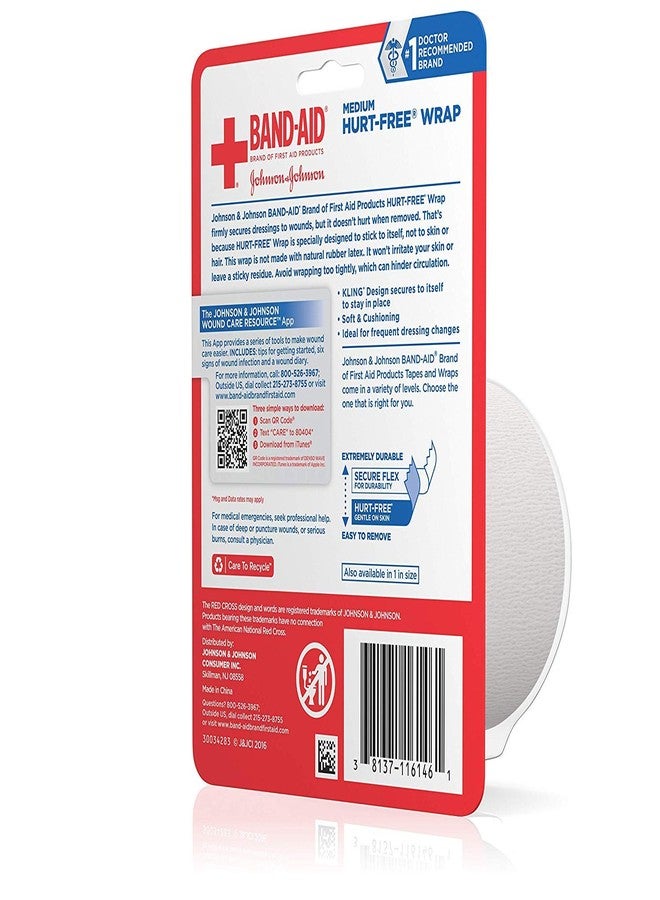 Band-Aid Brand of First Aid Products Hurt-Free Self-Adherent Wound Wrap for Securing Dressings On Post-Surgical Wounds, Joints, or Other Hard-To-Fit Areas, 2 In by 2.3 yd (Pack of 2 - Image 3