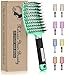 KTKUDY Detangling Brush Boar Bristles Hairbrush Make Hair Shiny & Healthier Curved and Vented Detangler Brush for Women Men Kids Wet & Dry Hair (Light green) - Image 2