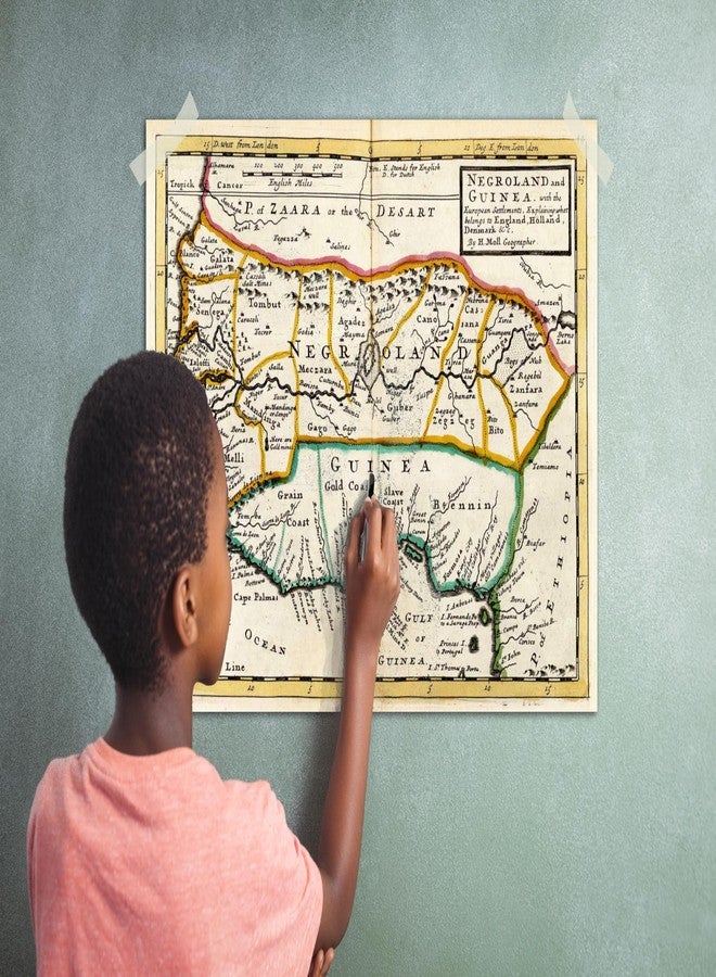 ArtCantHurtU 1736 Map of Negroland and Guinea, with the European settlements, explaining what belongs to England, Holland, Denmark. West African American Slave Trade History Unframed 23x30 in. - Image 5