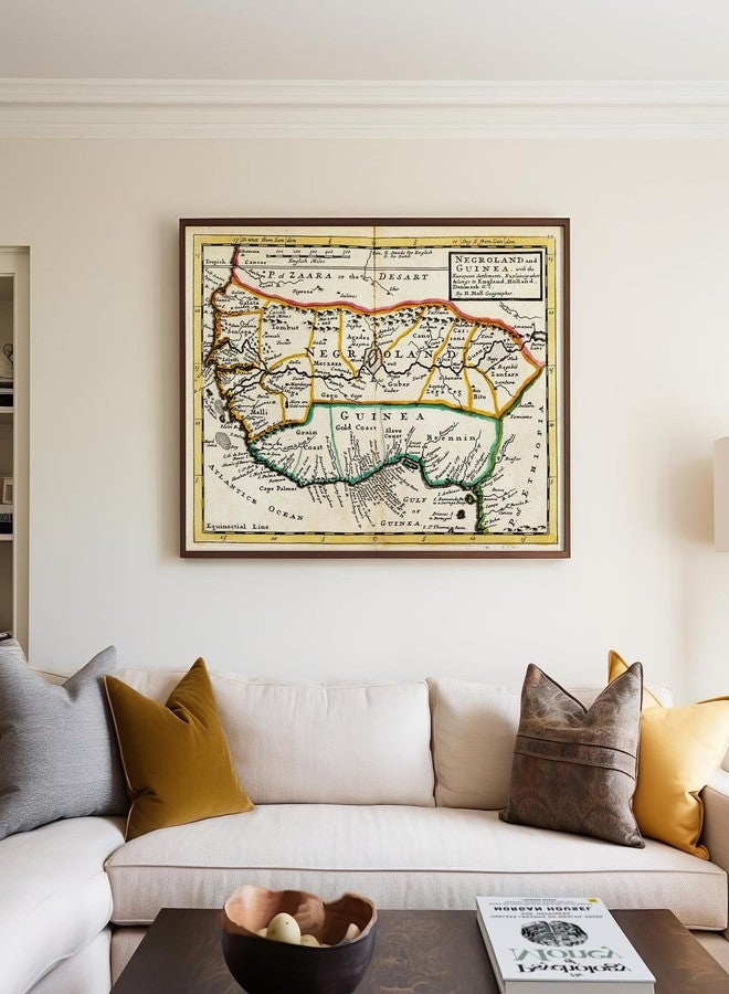 ArtCantHurtU 1736 Map of Negroland and Guinea, with the European settlements, explaining what belongs to England, Holland, Denmark. West African American Slave Trade History Unframed 23x30 in. - Image 4