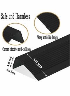 Y&D Stair Leading Edge Protector, Waterproof Anti-Slip Rubber Step Adhesive Decorative Protection Strip for Home School Nursing Indoor and Outdoor Steps(Black)  - Image 2