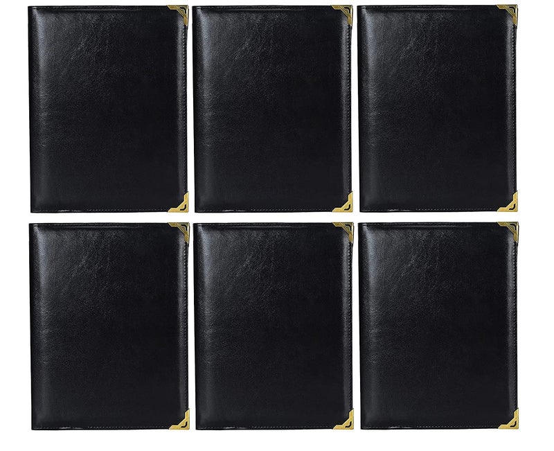 FUTURE X Set of 6 A4 Leather Menu Folders – Check Presenters for Hotels & Restaurants | Professional Business File, Document Holder & Organizer with 6 Leaf Sheets - Image 1
