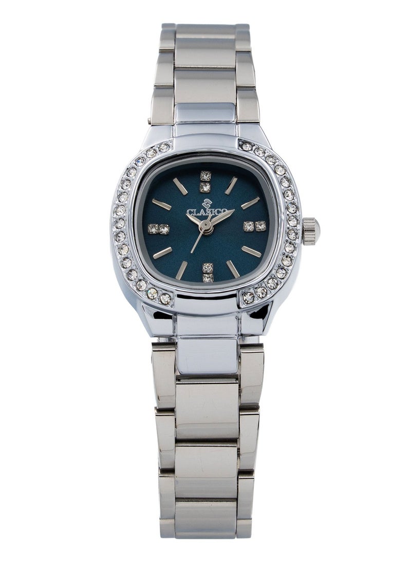 Clasico Sapphire Women's Luxury Silver Watch Blue Dial | Elegant Analog Quartz | Premium Fashion Timepiece - Image 1