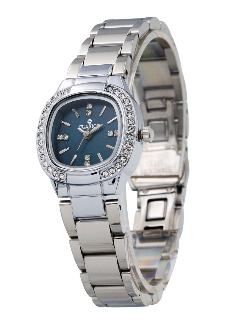 Clasico Sapphire Women's Luxury Silver Watch Blue Dial | Elegant Analog Quartz | Premium Fashion Timepiece - Image 3